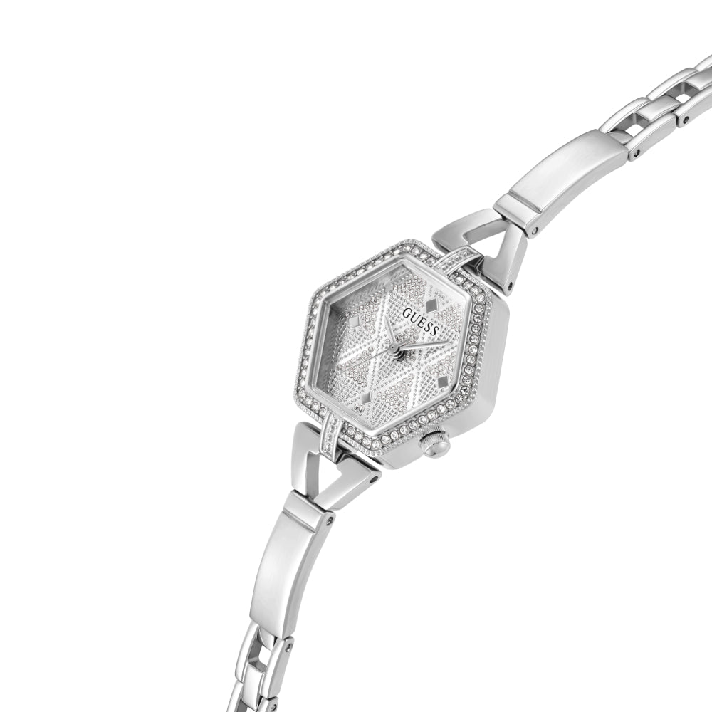 ساعة جيس النسائية بحركة كوارتز ولون مينا فضي - GWC-0286