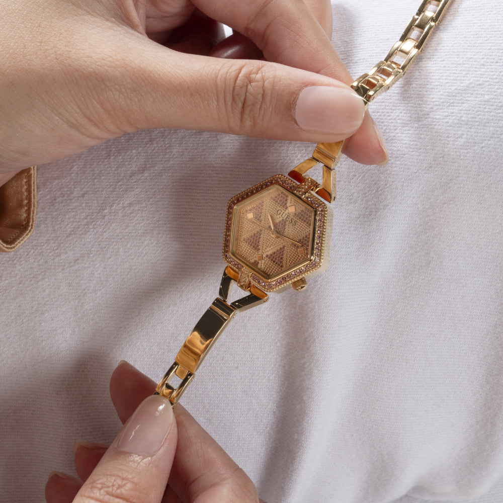 Guess Women's Quartz Watch with Rose Gold Dial - GWC-0288