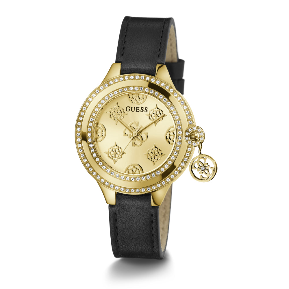 Guess Women's Quartz Watch with Gold Dial - GWC-0292