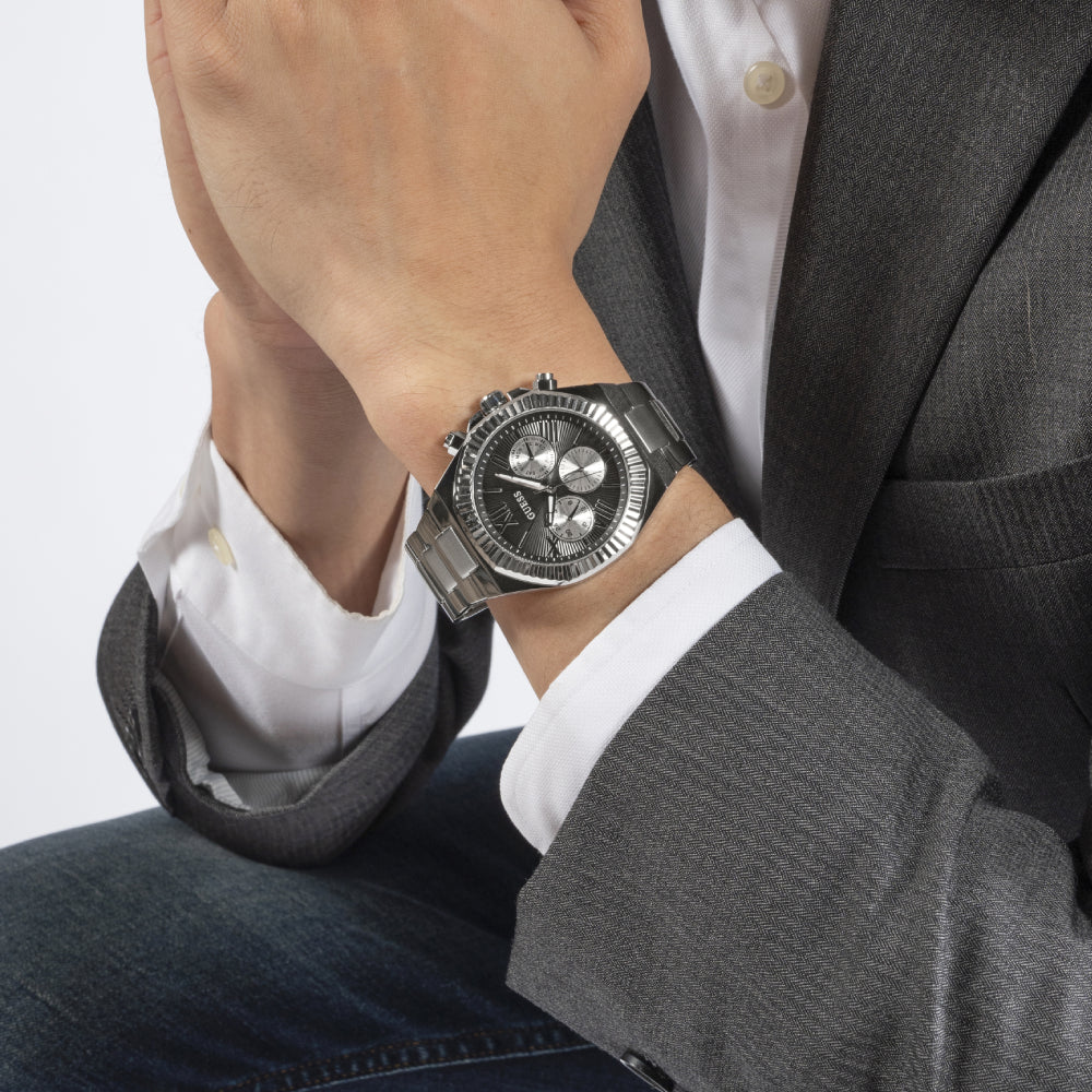 Guess Men's Quartz Watch with Black Dial - GWC-0303