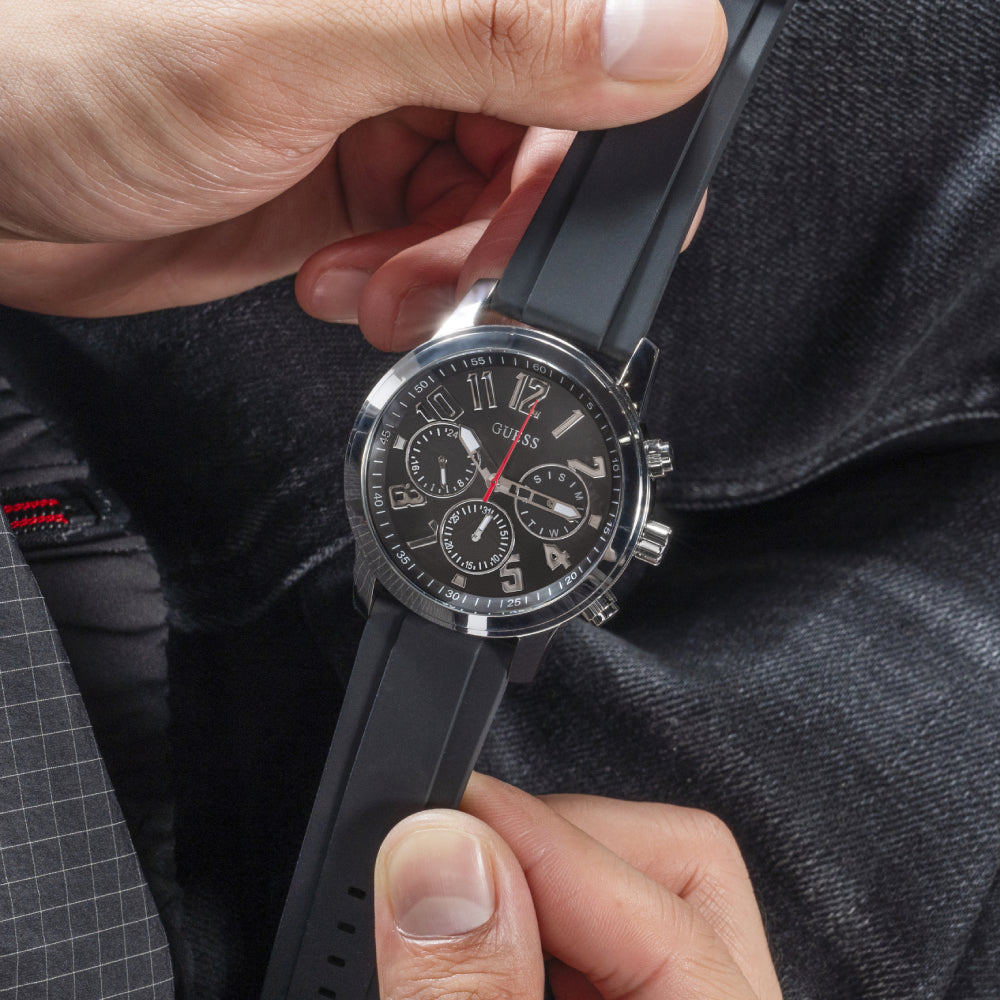 Guess Men's Quartz Watch with Black Dial - GWC-0309