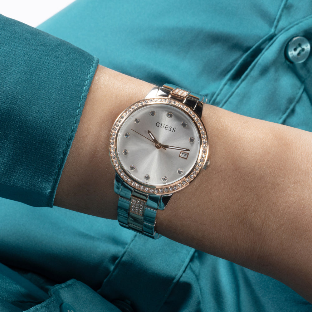 Guess Women's Quartz Watch with White Dial - GWC-0315