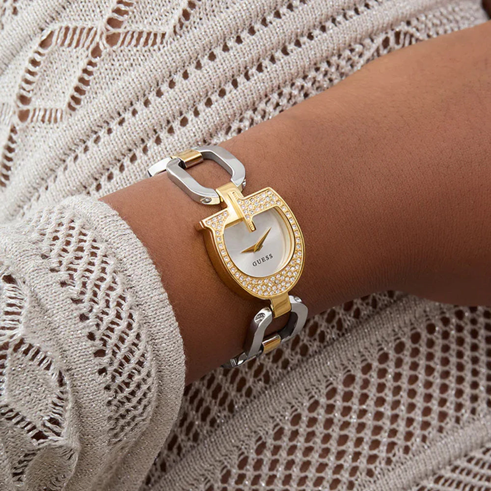 ساعة جيس النسائية بحركة كوارتز ولون مينا فضي - GWC-0335