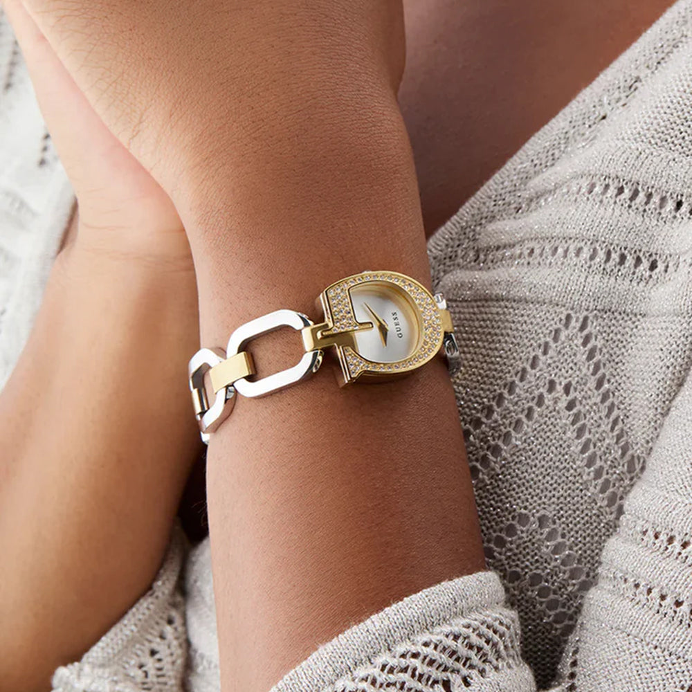 ساعة جيس النسائية بحركة كوارتز ولون مينا فضي - GWC-0335