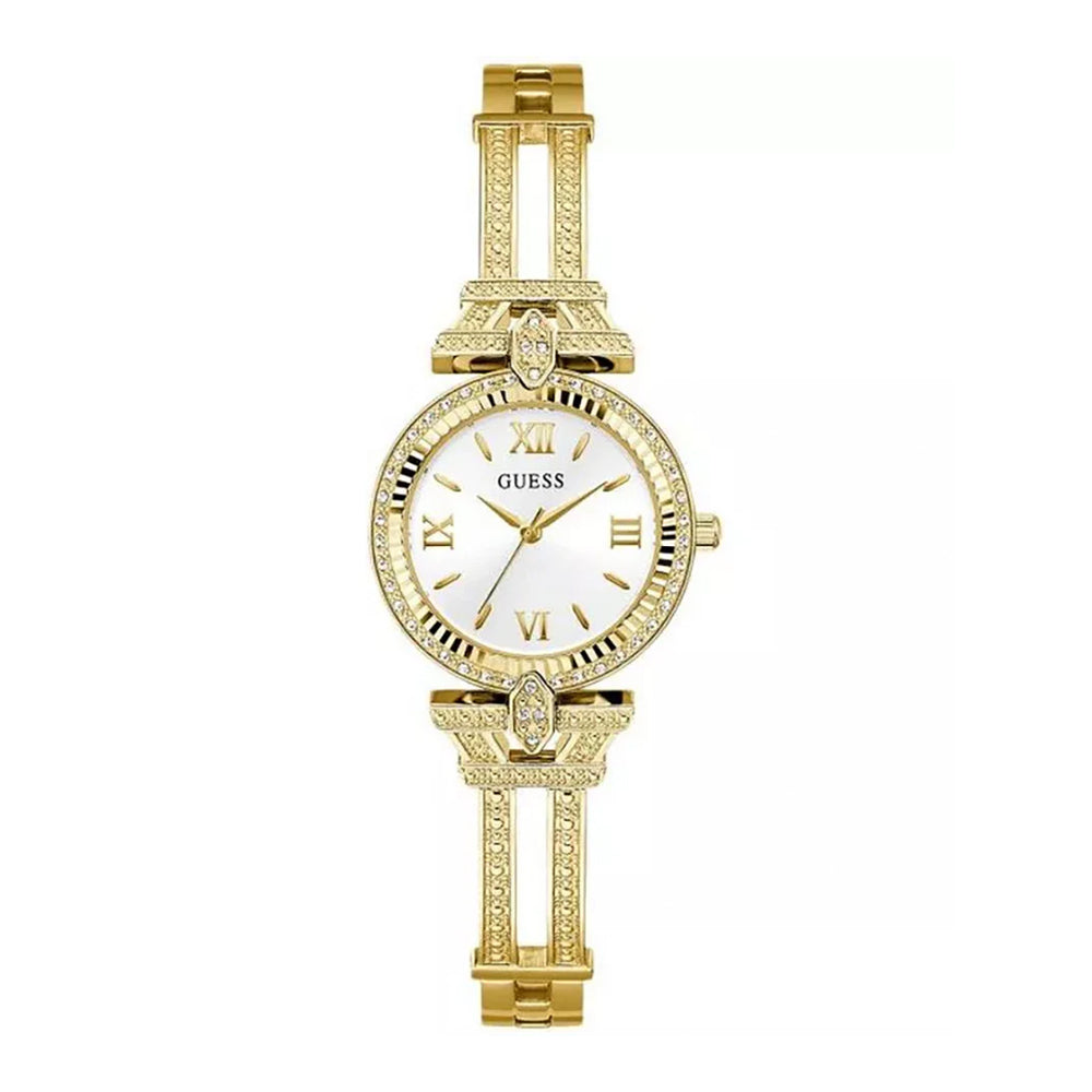 ساعة جيس النسائية بحركة كوارتز ولون مينا أبيض - GWC-0341