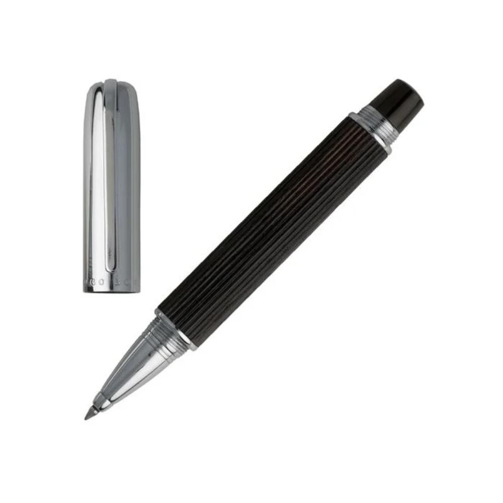 قلم هوغو بوس تيمبر رولربول خشب بني، أسود HBPEN-0116