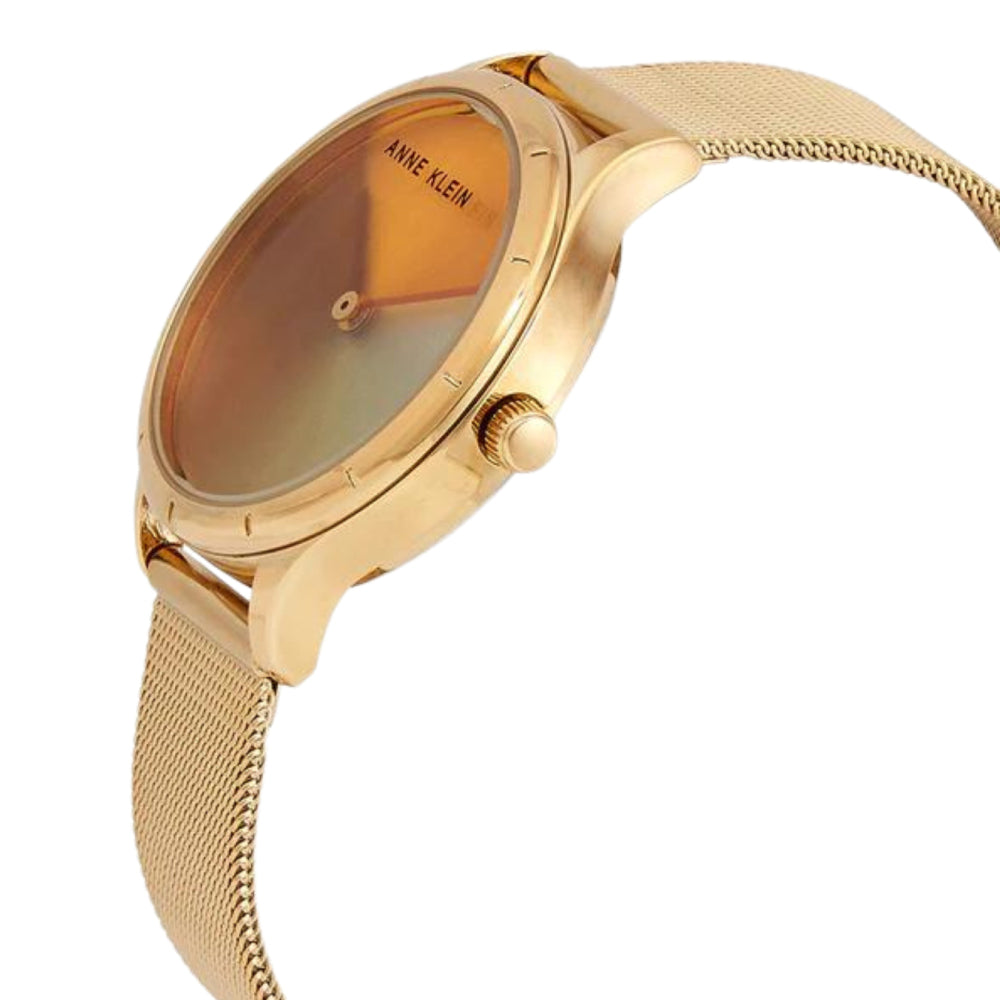 ساعة آن كلاين النسائية بحركة كوارتز ولون مينا أخضر - AK-0199