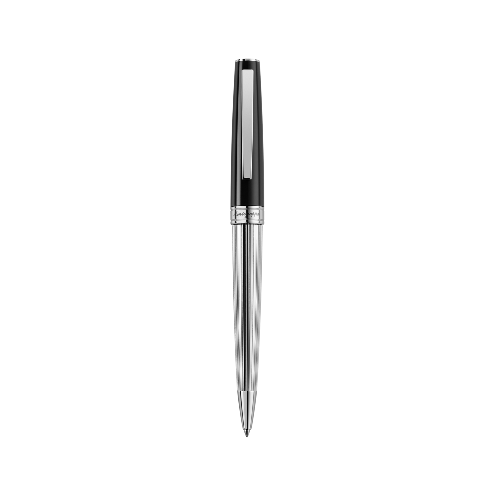 Montegrappa Armonia Duetto Ballpoint Pen, Steel, Black - MGPN-0030