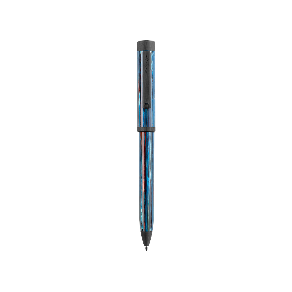 Montegrappa Zero Zodiac Libra Ballpoint Pen, Steel Ultra Black - MGPN-0011