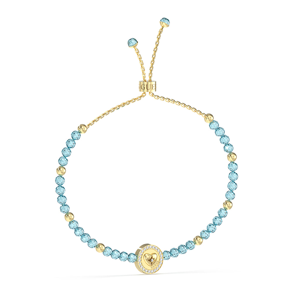 Guess Women's Gold/Aquamarine Bracelet - JUBB04225JWYGAQS