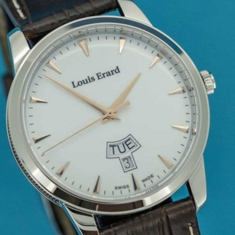 ساعة لويس إيرارد الرجالية بحركة كوارتز ولون مينا أبيض - LE-0012