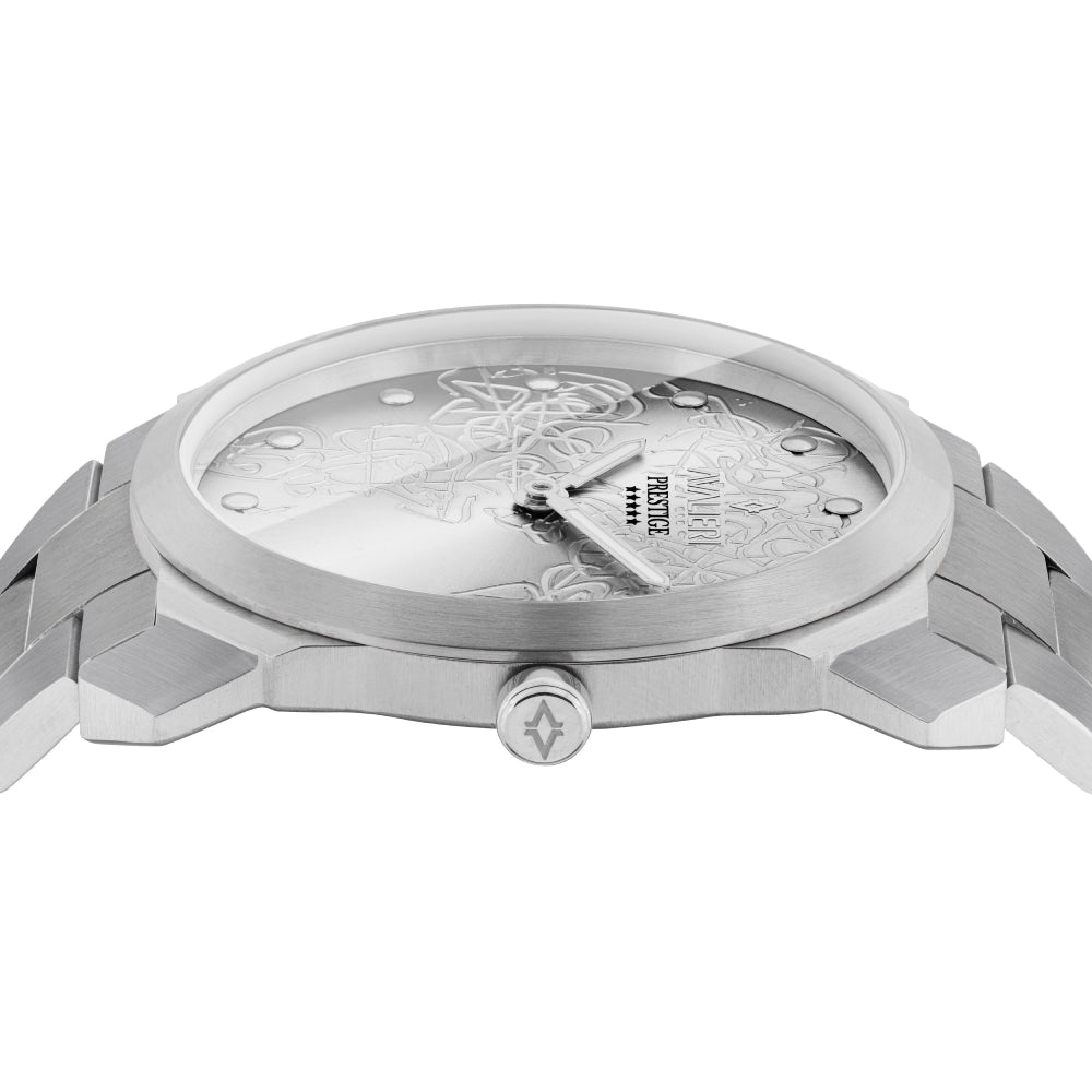 ساعة أفاليري برستيج الرجالية بحركة كوارتز السويسرية ولون مينا أبيض فضي - AP-0067