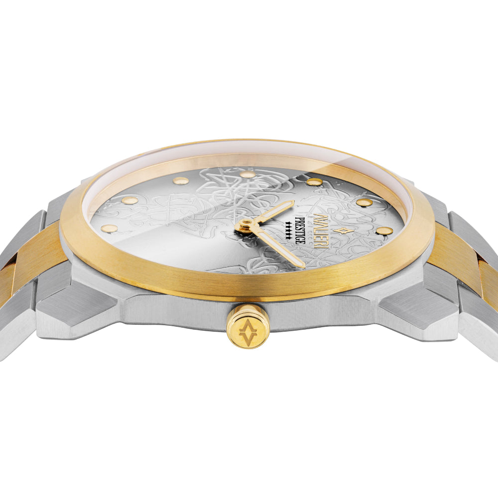 ساعة أفاليري برستيج الرجالية بحركة كوارتز السويسرية ولون مينا أبيض فضي - AP-0068