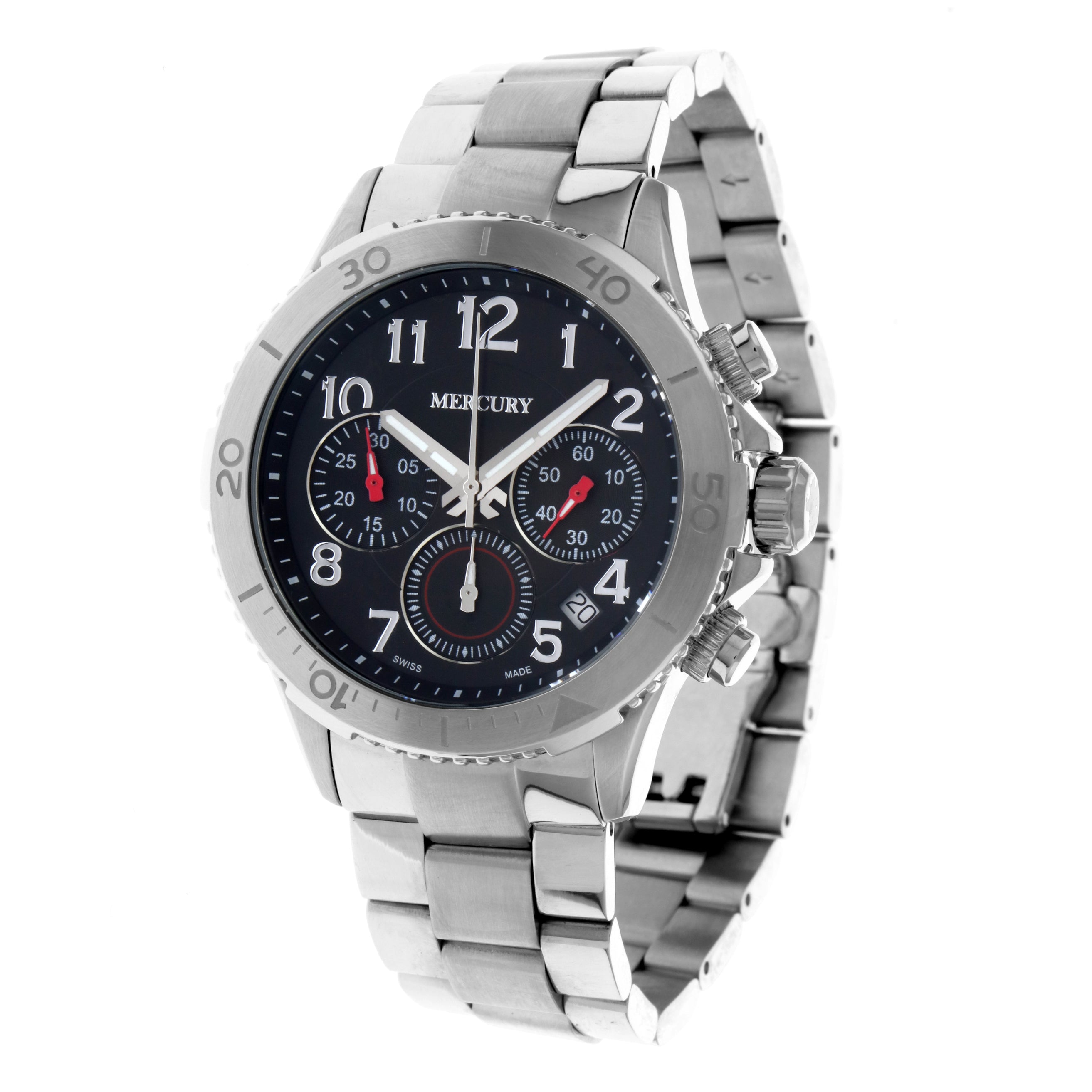 Mercury Men's Swiss Quartz Watch with Black Dial - MER-0007