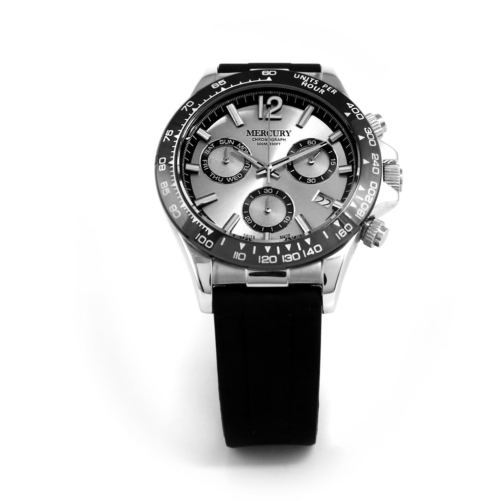 ساعة ميركوري الرجالية بحركة كوارتز ولون مينا أبيض - MER-0101