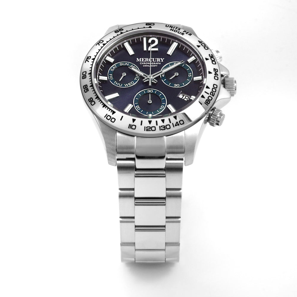 ساعة ميركوري الرجالية بحركة كوارتز ولون مينا أزرق - MER-0103