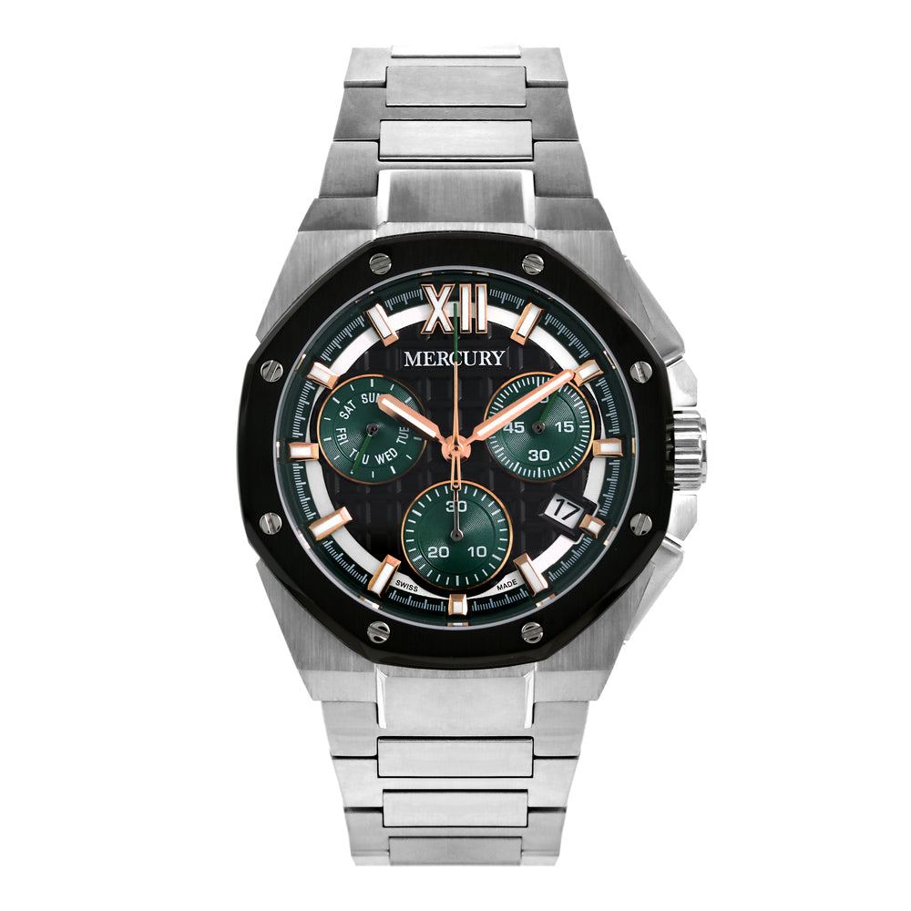 ساعة ميركوري الرجالية بحركة كوارتز ولون مينا أخضر - MER-0109