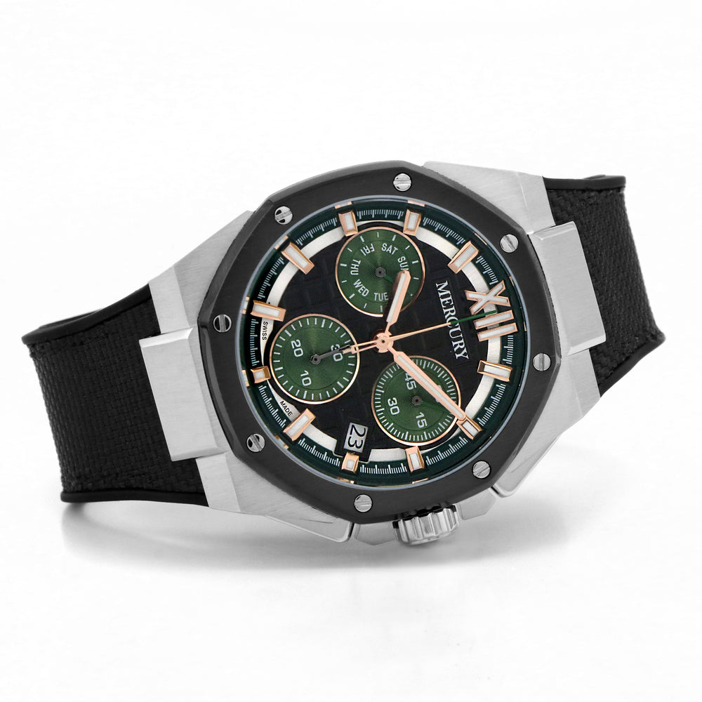 ساعة ميركوري الرجالية بحركة كوارتز ولون مينا أخضر - MER-0107
