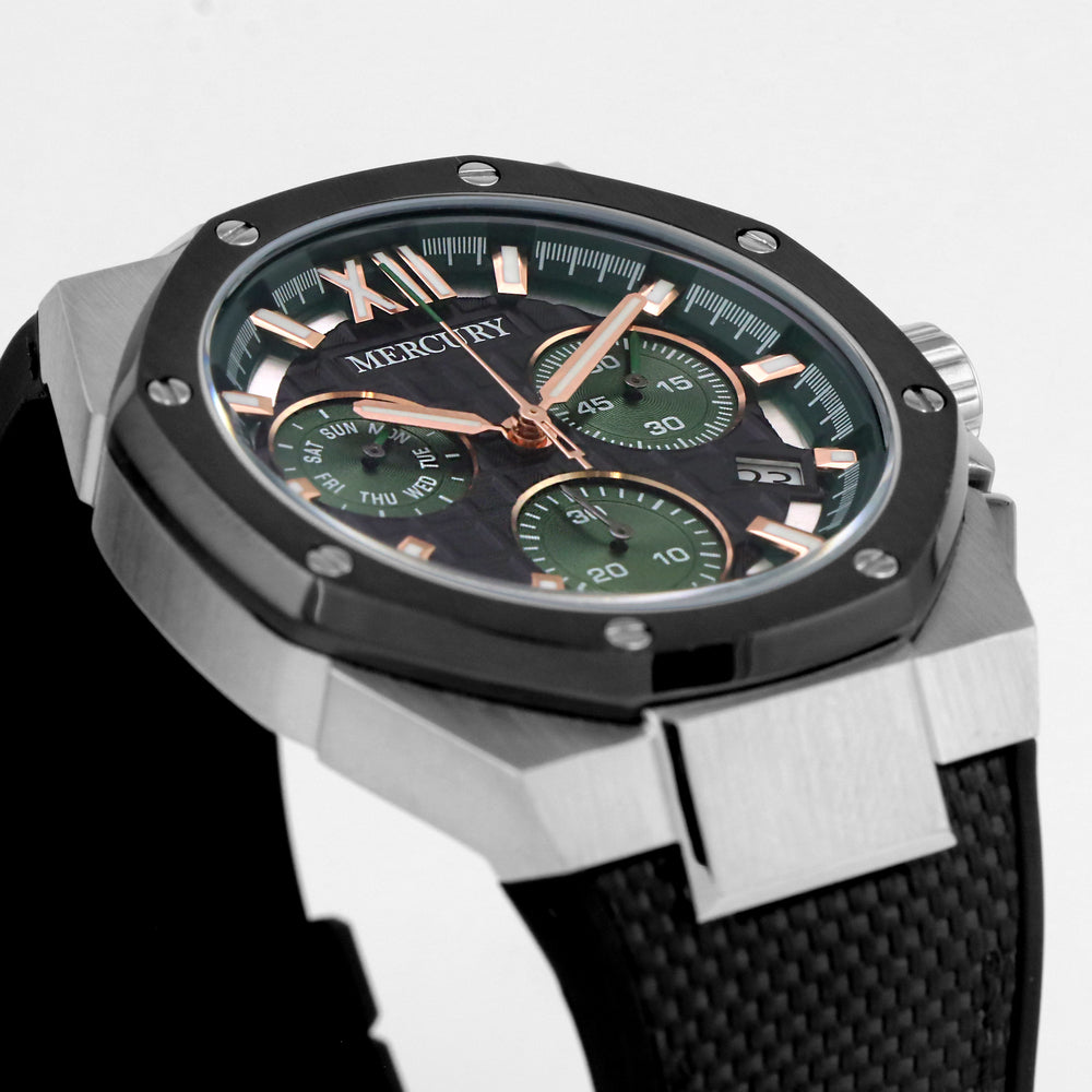 ساعة ميركوري الرجالية بحركة كوارتز ولون مينا أخضر - MER-0107