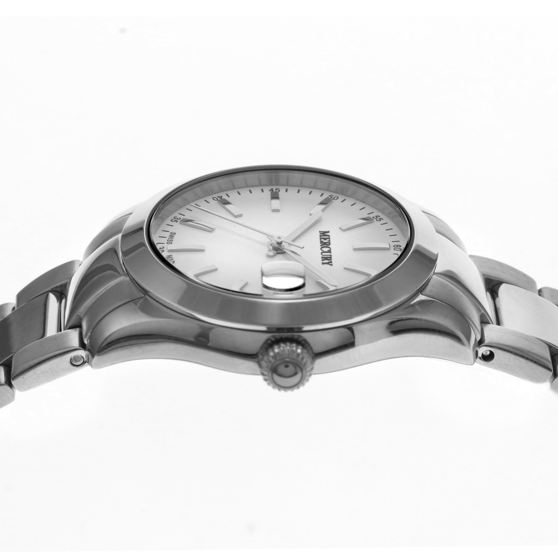 ساعة ميركوري النسائية السويسرية بحركة كوارتز ولون مينا أبيض - MER-0034