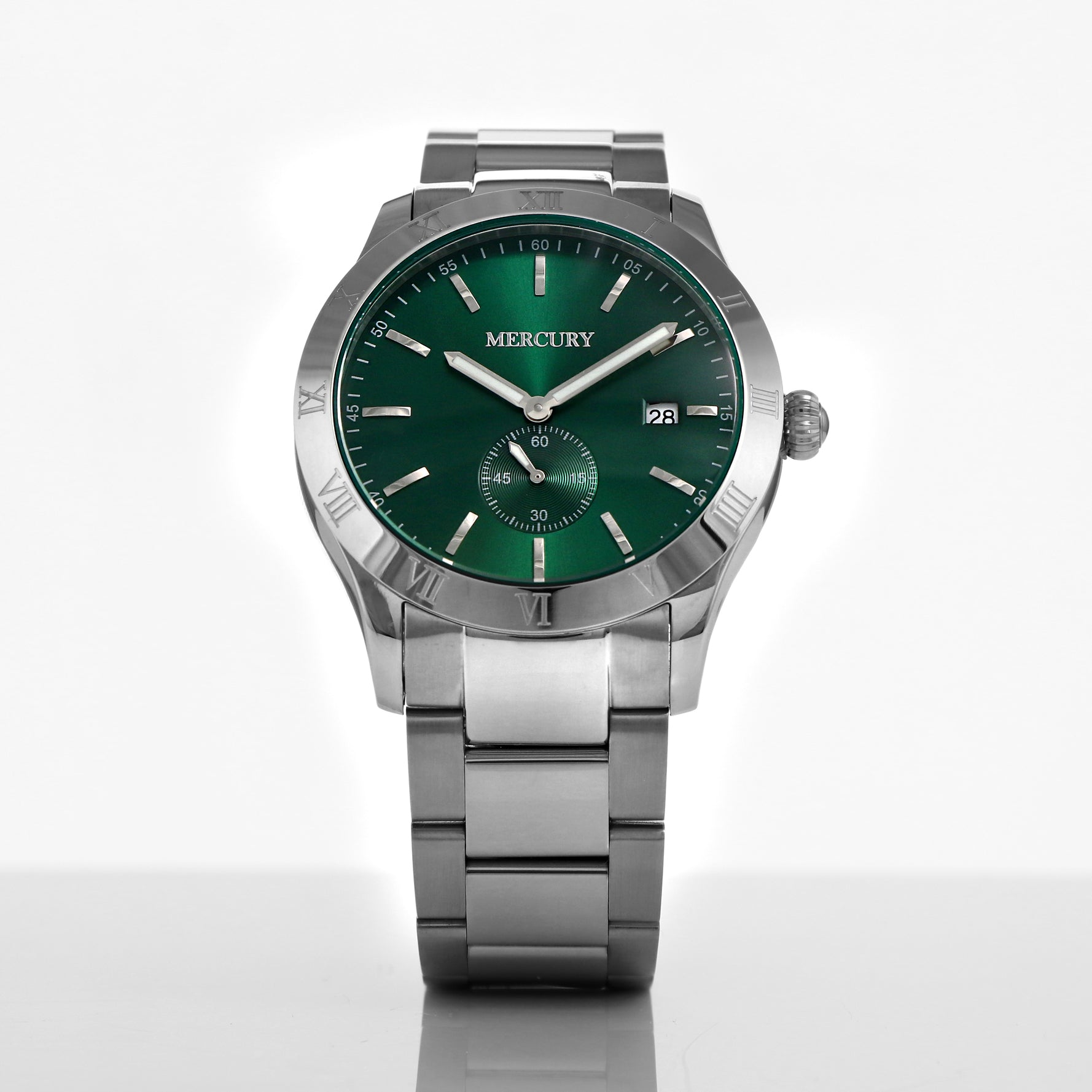 ساعة ميركوري الرجالية السويسرية بحركة كوارتز ولون مينا أخضر - MER-0054
