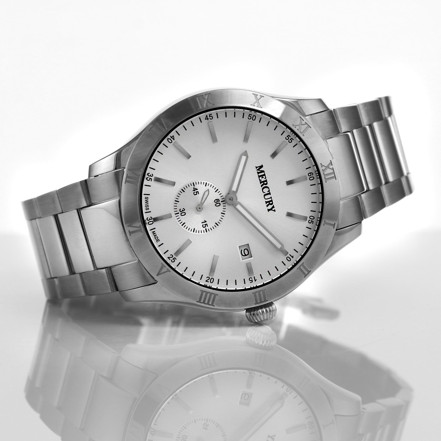 Mercury Men's Swiss Quartz Watch with White Dial - MER-0053