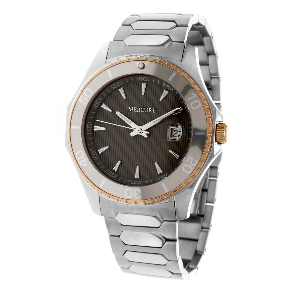 ساعة ميركوري الرجالية بحركة كوارتز ولون مينا رمادي - MER-0118