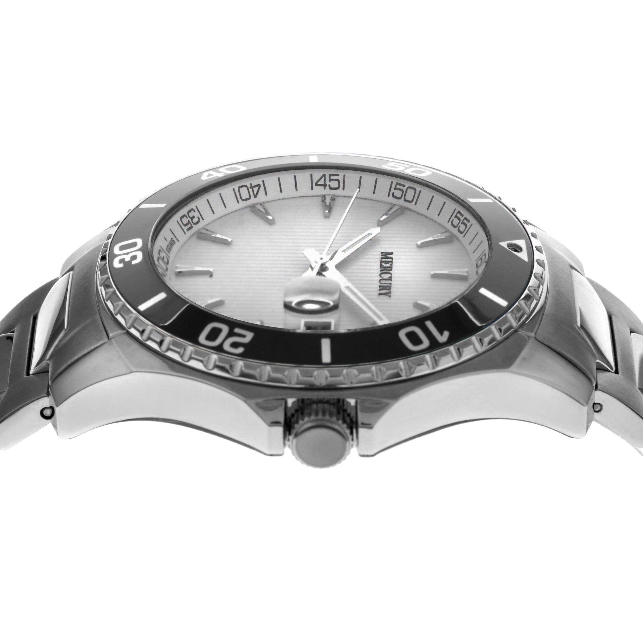 Mercury Men's Swiss Quartz Watch, White Dial - MER-0039