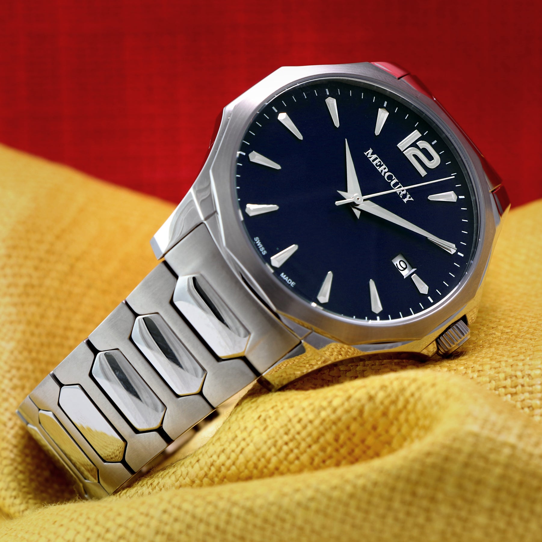 Mercury Men's Swiss Quartz Watch with Blue Dial - MER-0049