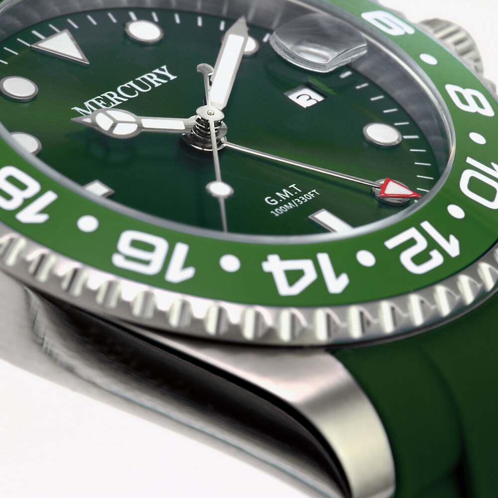 ساعة ميركوري الرجالية بحركة كوارتز ولون مينا أخضر - MER-0111