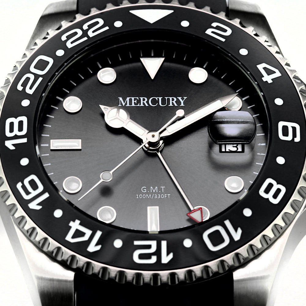 Mercury Men's Watch, Quartz Movement, Black Dial - MER-0112