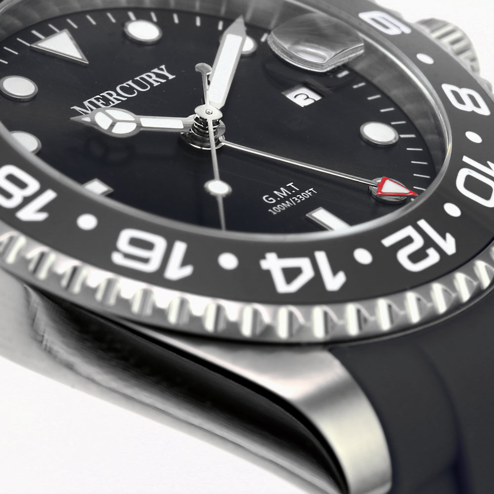 Mercury Men's Watch, Quartz Movement, Black Dial - MER-0112