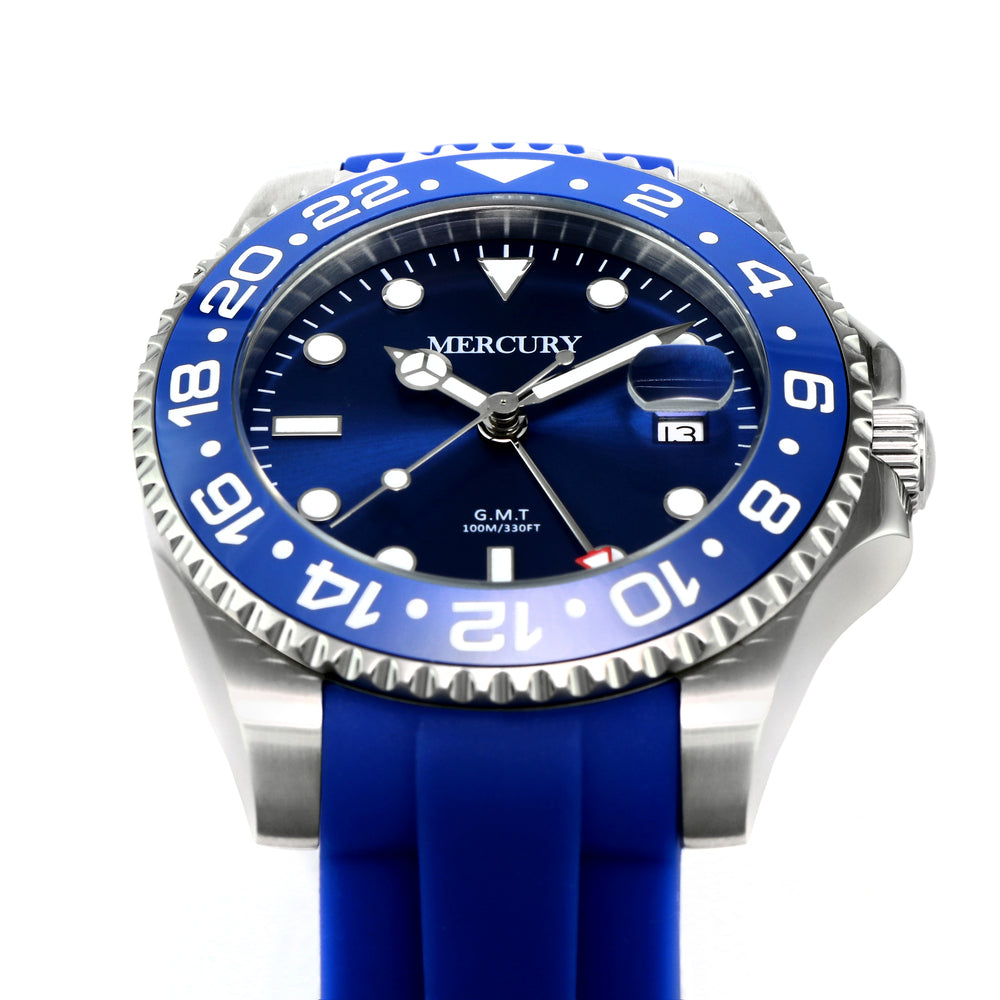 ساعة ميركوري الرجالية بحركة كوارتز ولون مينا أزرق - MER-0113