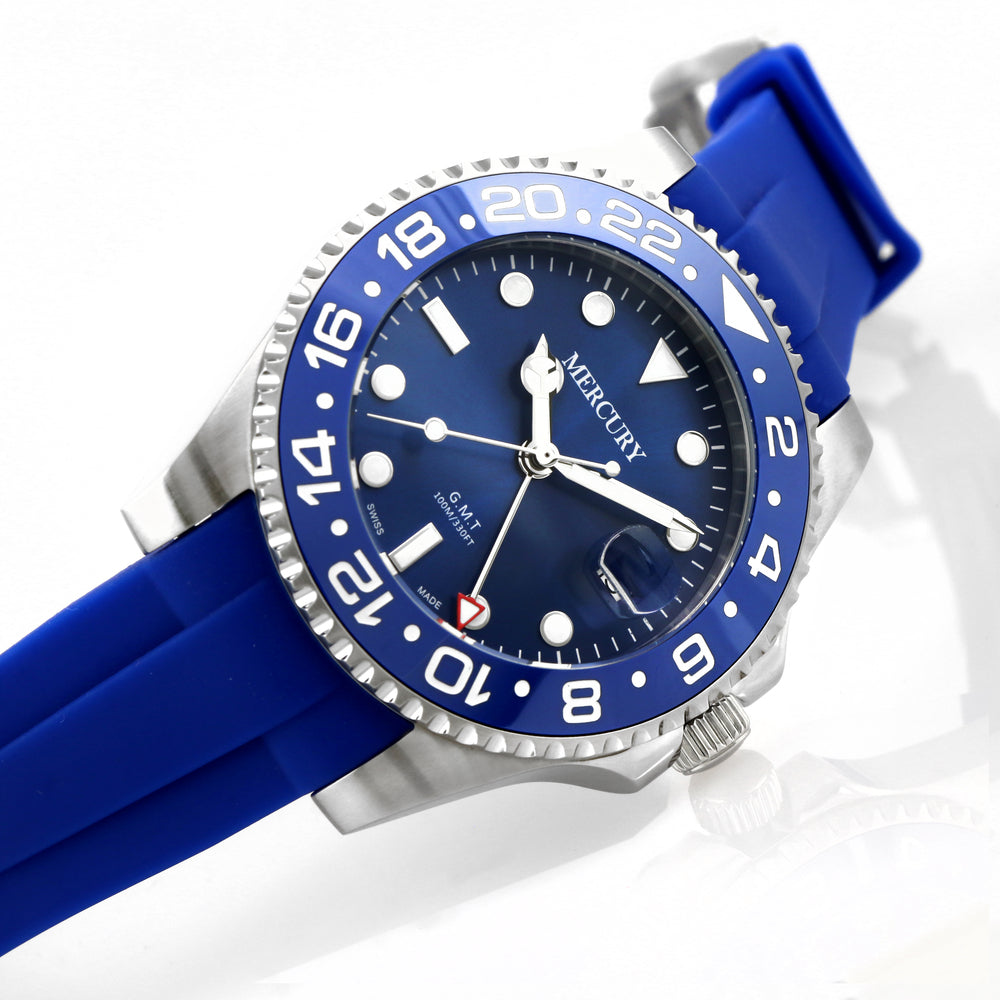 ساعة ميركوري الرجالية بحركة كوارتز ولون مينا أزرق - MER-0113