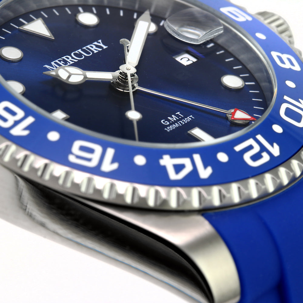 ساعة ميركوري الرجالية بحركة كوارتز ولون مينا أزرق - MER-0113