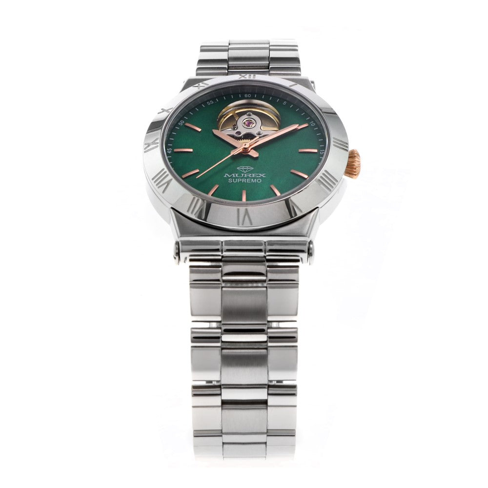 ساعة موريكس النسائية بحركة أوتوماتيكية ولون مينا أخضر - MUR-0072