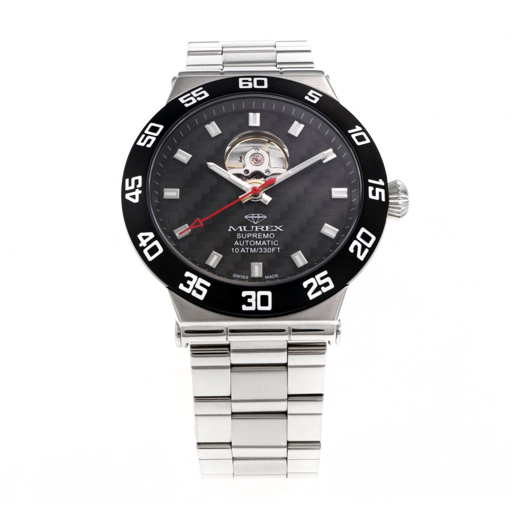 ساعة موريكس الرجالية بحركة أوتوماتيكية ولون مينا رمادي - MUR-0073