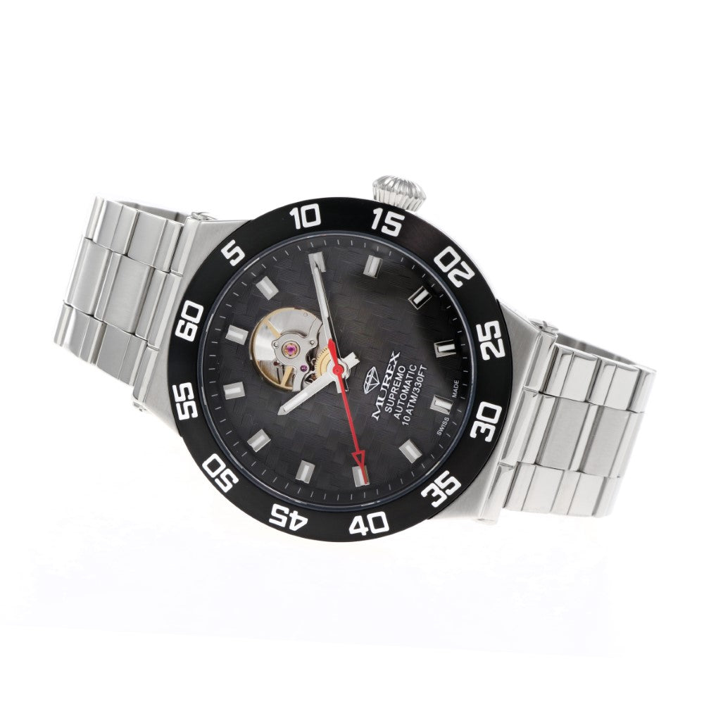 ساعة موريكس الرجالية بحركة أوتوماتيكية ولون مينا رمادي - MUR-0073