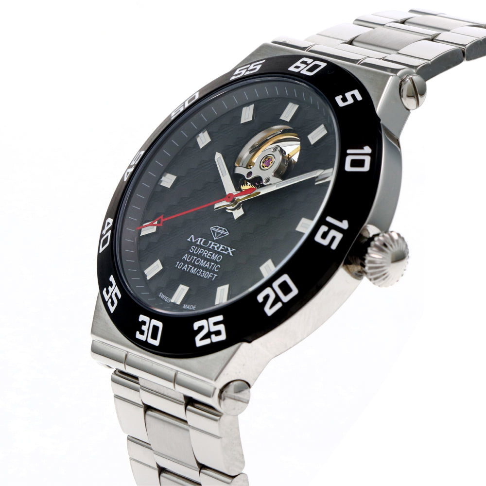 ساعة موريكس الرجالية بحركة أوتوماتيكية ولون مينا رمادي - MUR-0073