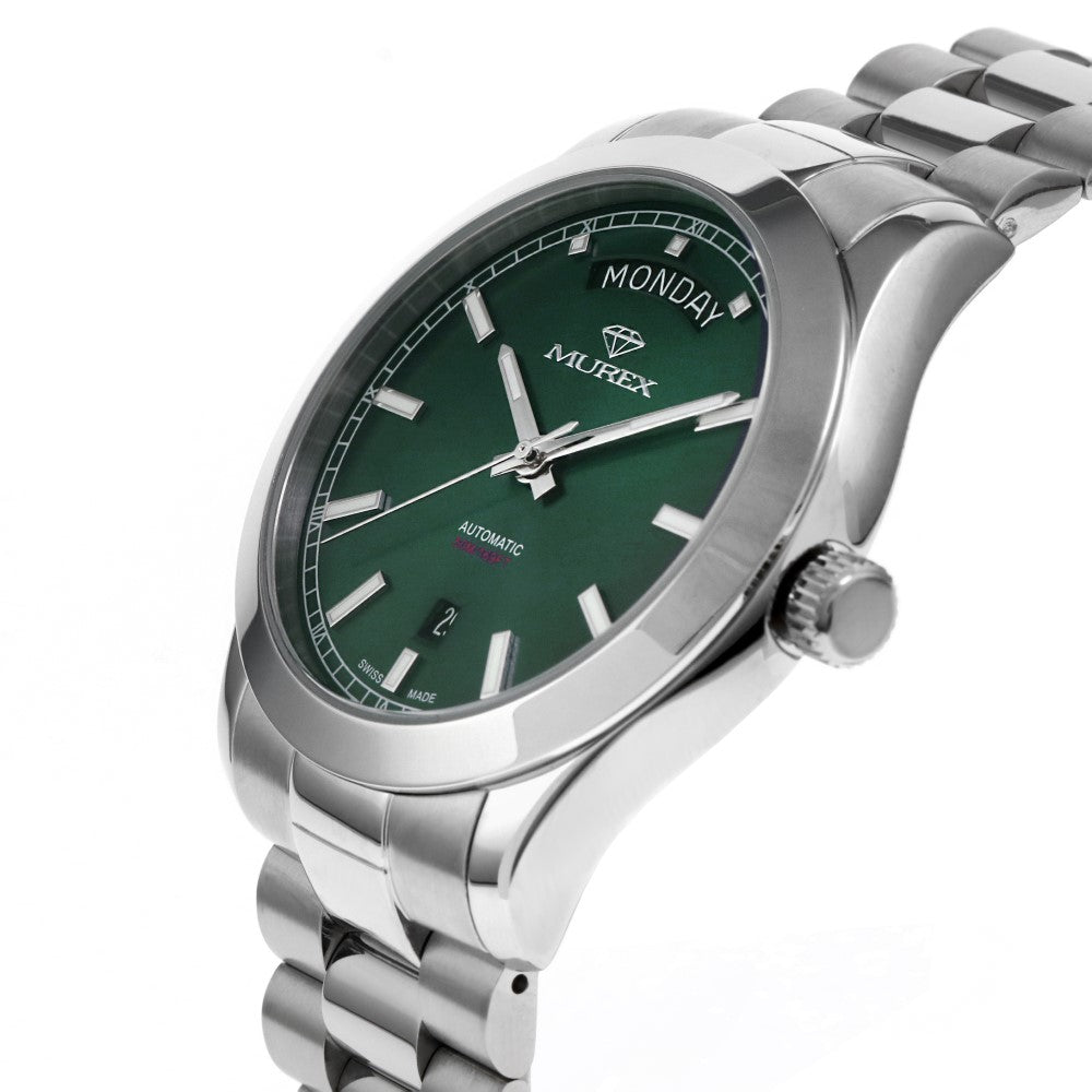 ساعة موريكس الرجالية بحركة أوتوماتيكية ولون مينا أخضر - MUR-0079