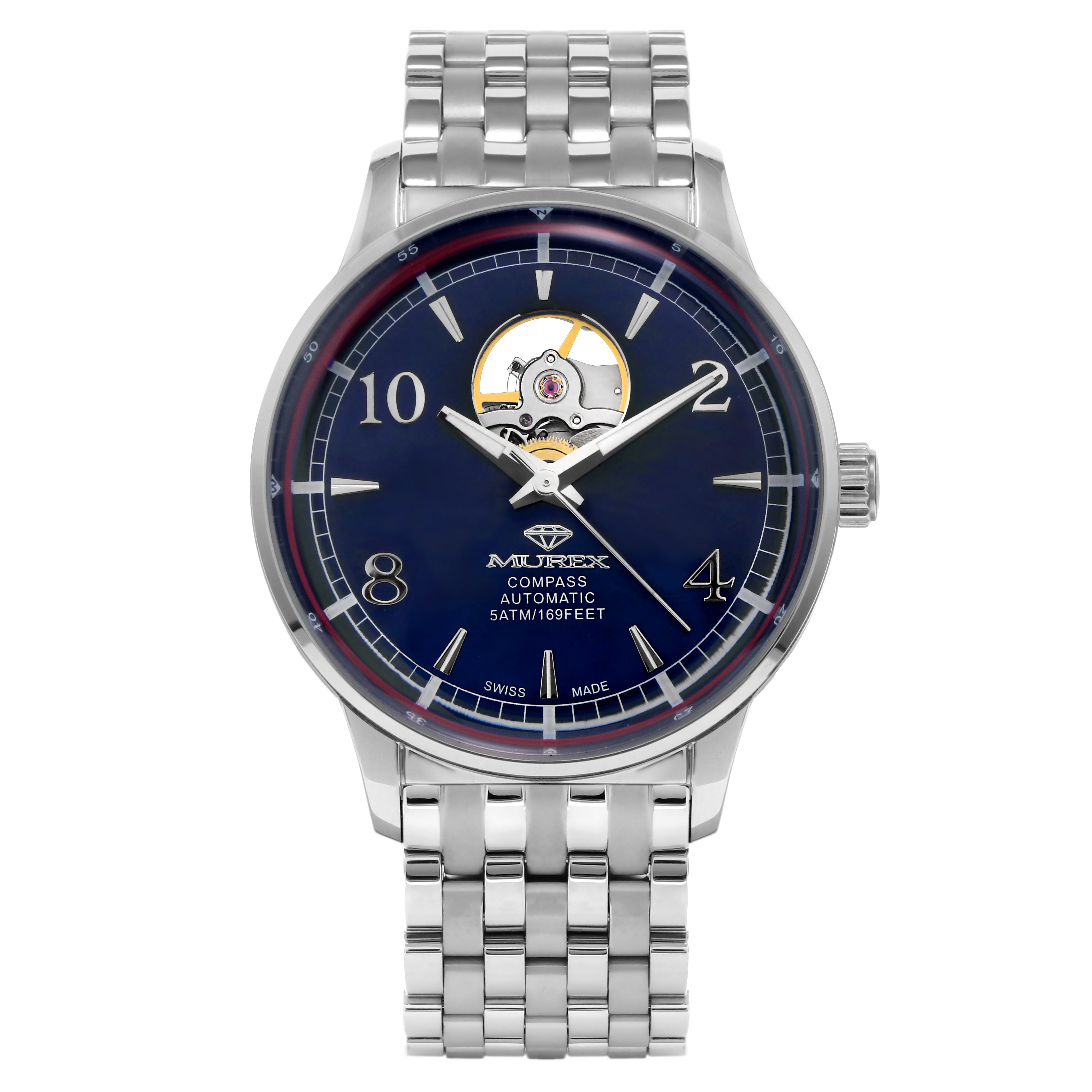 ساعة موريكس الرجالية بحركة أوتوماتيكية ولون مينا أزرق - MUR-0123