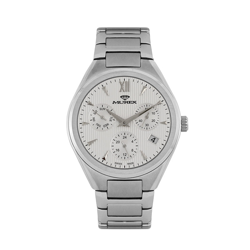 ساعة موريكس الرجالية بحركة كوارتز ولون مينا أبيض - MUR-0246