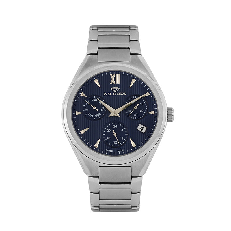 ساعة موريكس الرجالية بحركة كوارتز ولون مينا أزرق - MUR-0247
