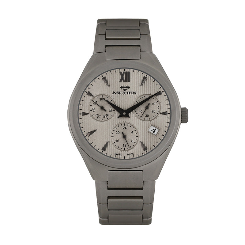 ساعة موريكس الرجالية بحركة كوارتز ولون مينا رمادي - MUR-0245
