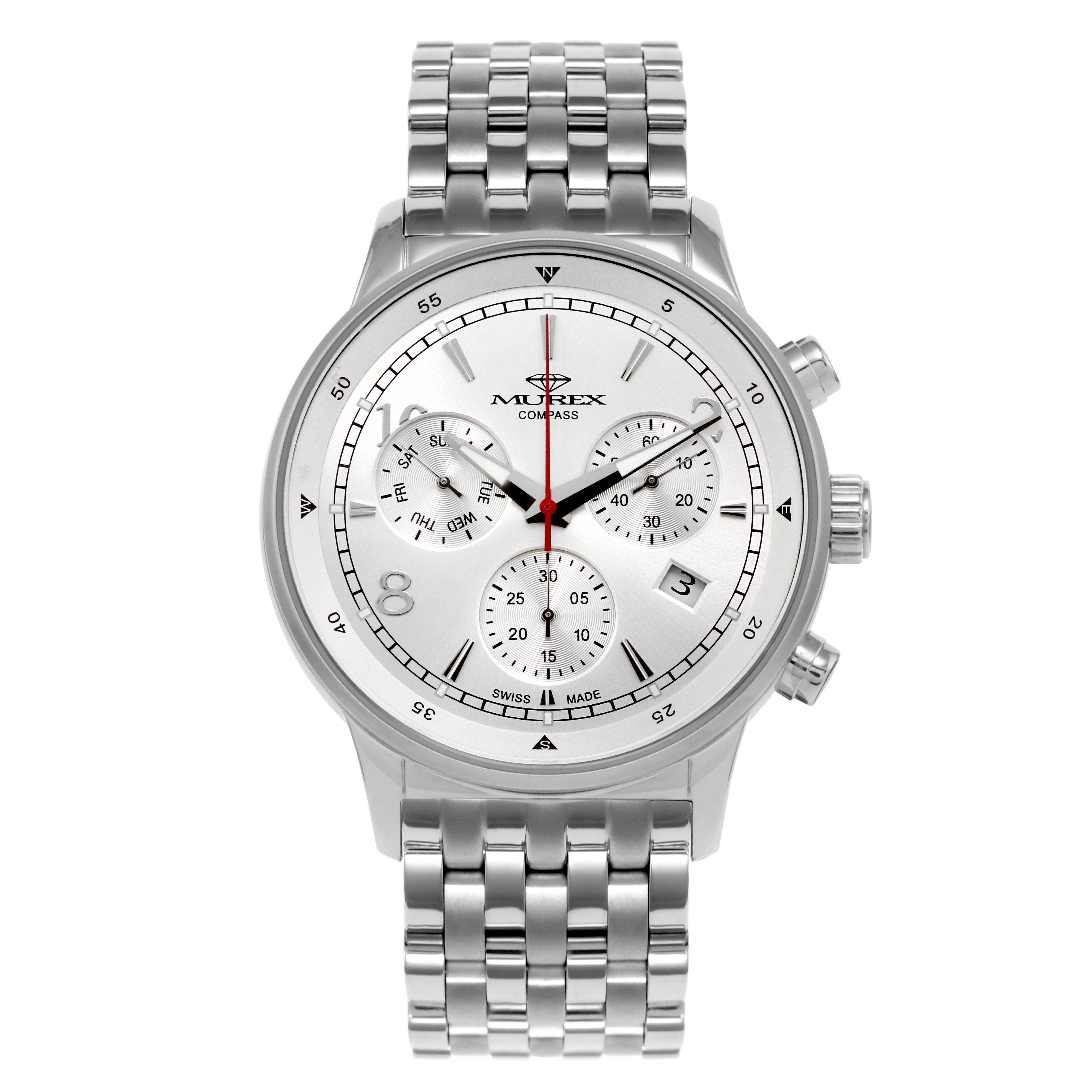 ساعة موريكس الرجالية بحركة كوارتز ولون مينا أبيض - MUR-0243