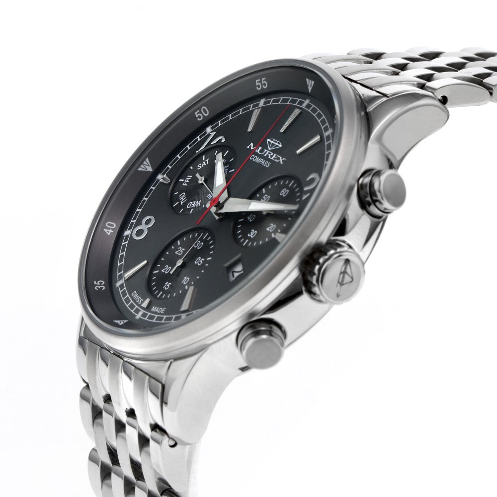 Murex men's watch with quartz movement and gray dial color - MUR-0058