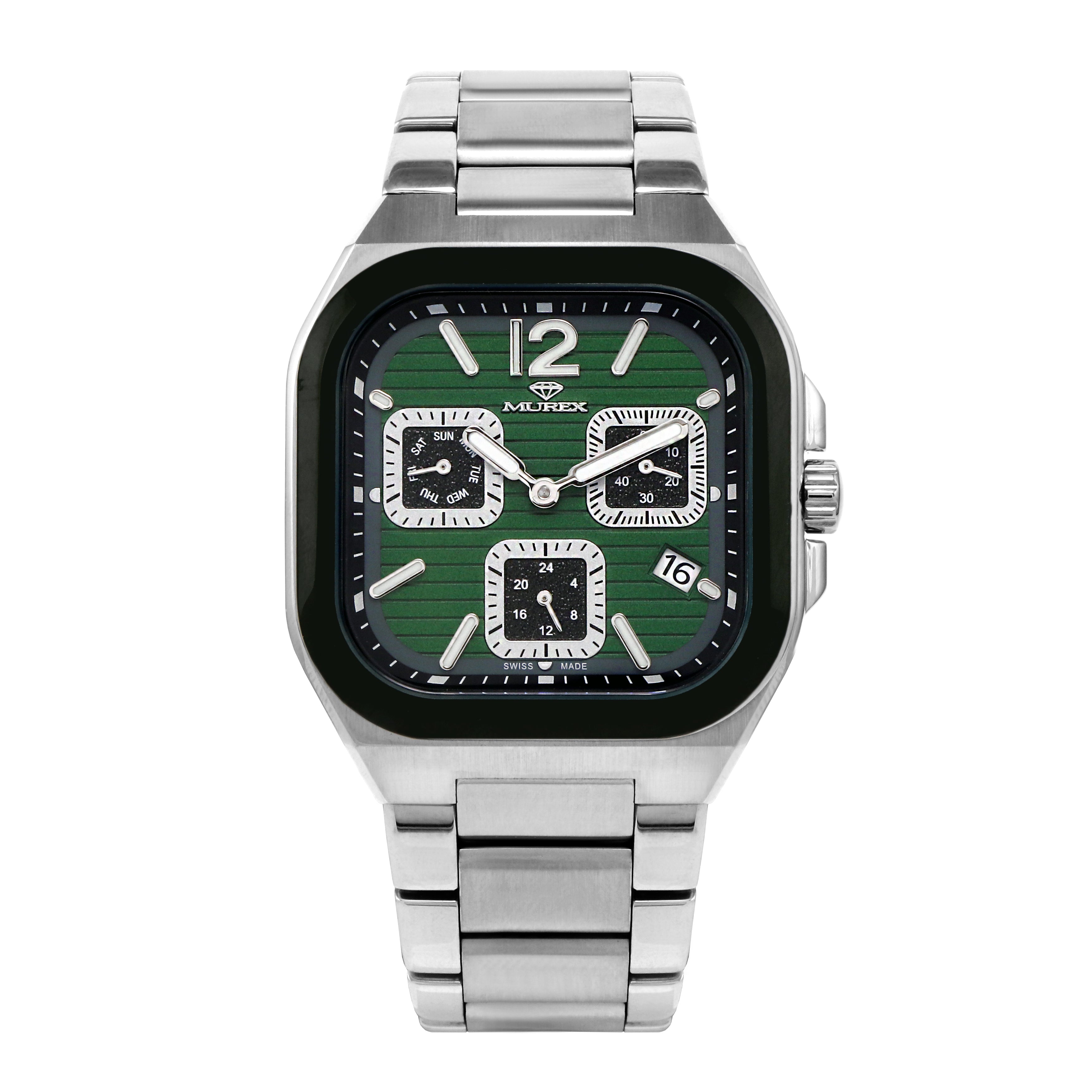 ساعة موريكس الرجالية بحركة كوارتز ولون مينا أخضر - MUR-0240