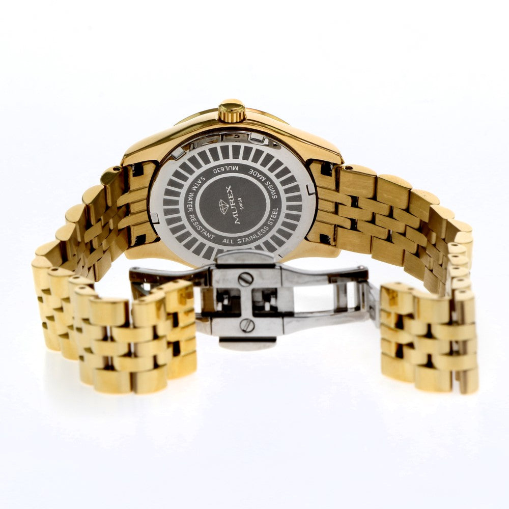 ساعة موريكس النسائية بحركة كوارتز ولون مينا أبيض لؤلؤي - MUR-0016