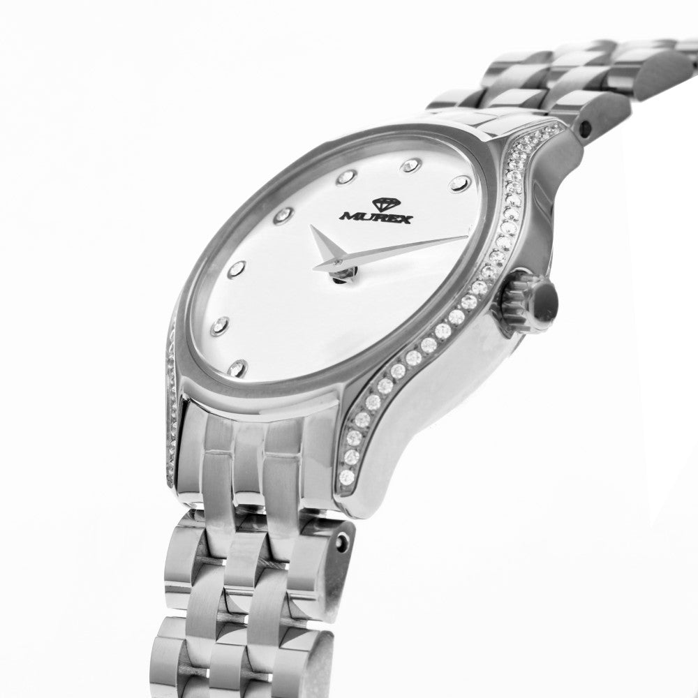 ساعة موريكس النسائية بحركة كوارتز ولون مينا أبيض لؤلؤي - MUR-0026