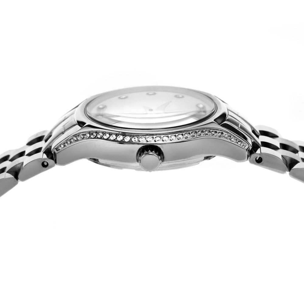 ساعة موريكس النسائية بحركة كوارتز ولون مينا أبيض لؤلؤي - MUR-0026